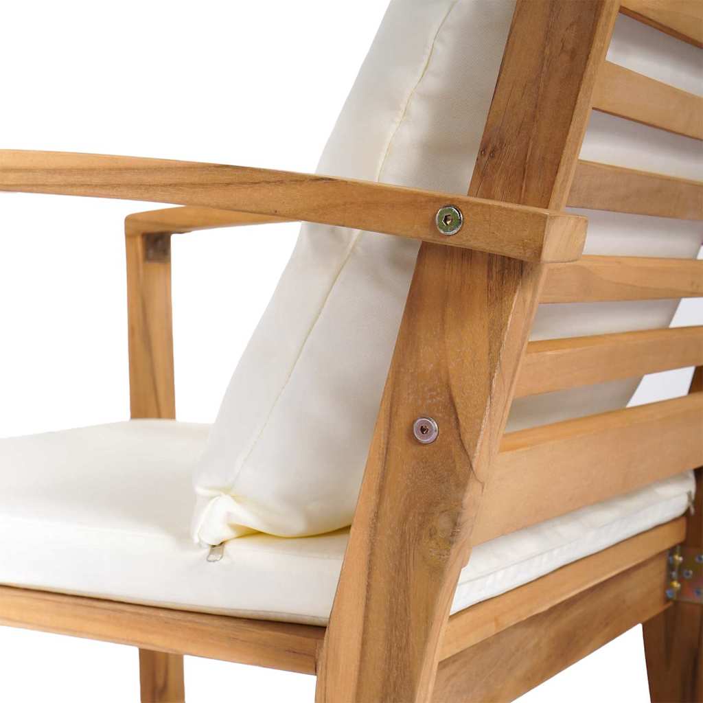 Garten-Sofa-Set Natur Teak-Massivholz